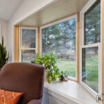Closeup of bay window in Bath Michigan Three Seasons Room from K Fedewa Builders