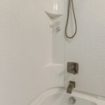 Inside walk-in shower of Portland Michigan bathroom remodel from K Fedewa Builders