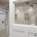 Looking into a new walk-in shower in St Johns Michigan master bathroom remodel from K Fedewa Builders