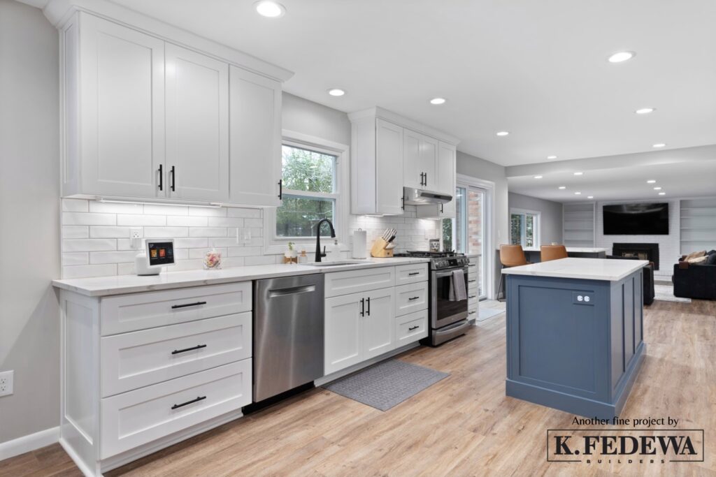 Beautiful Okemos, Michigan Open Concept Kitchen Living Room by K Fedewa Builders