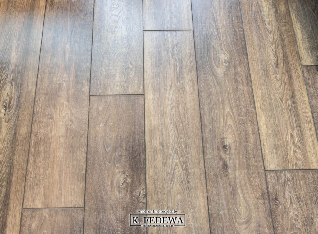 Luxury vinyl flooring that looks like wood.