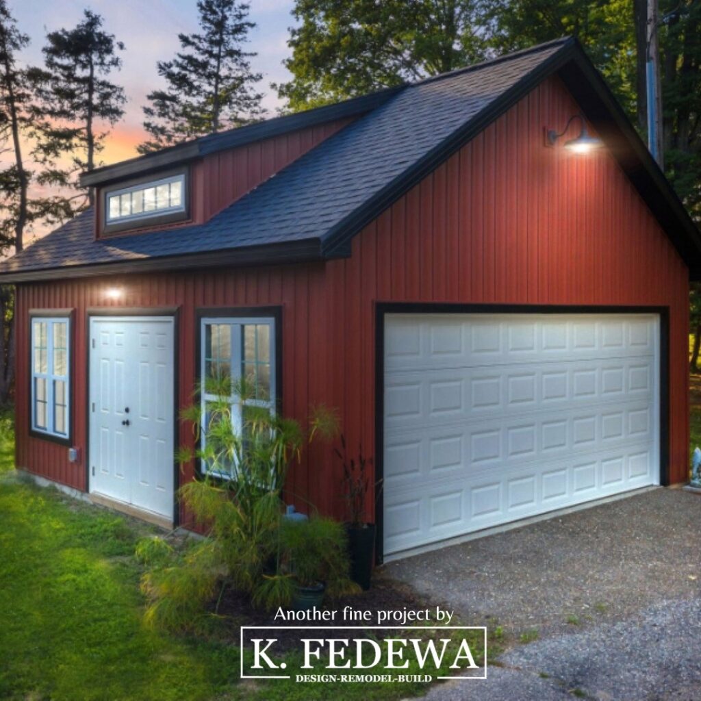 Awesome looking red barn built by K. Fedewa Builders.