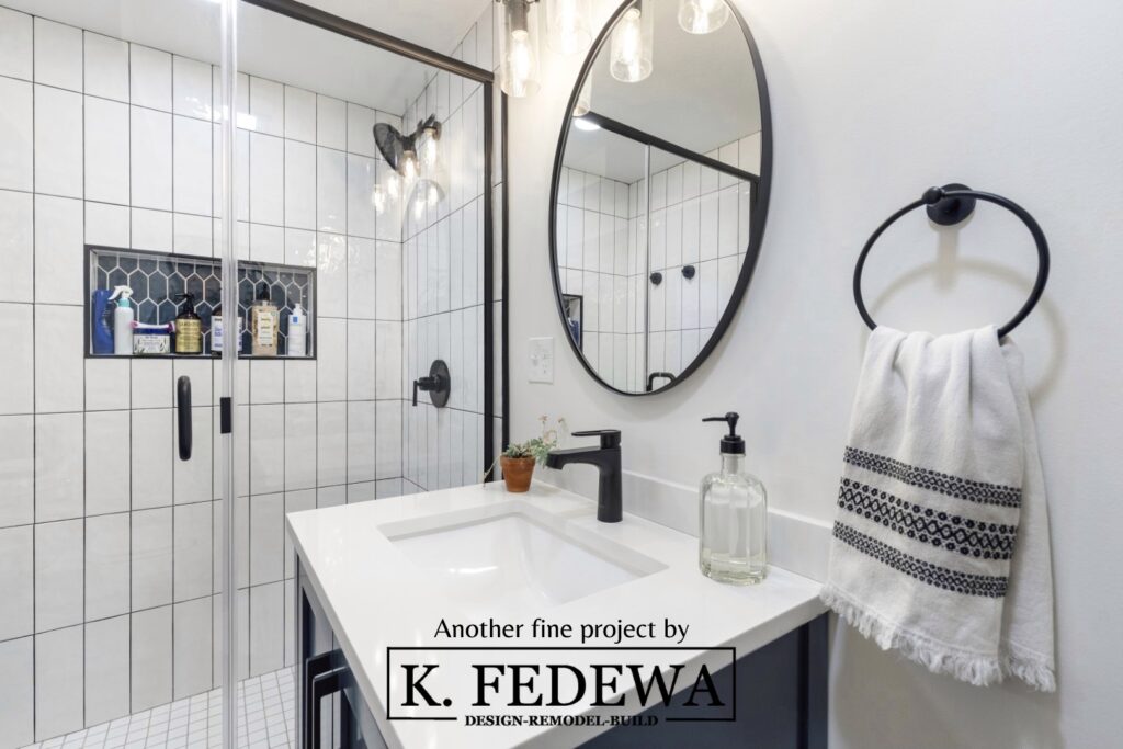 Beautifully remodeled bathroom from K. Fedewa Builders