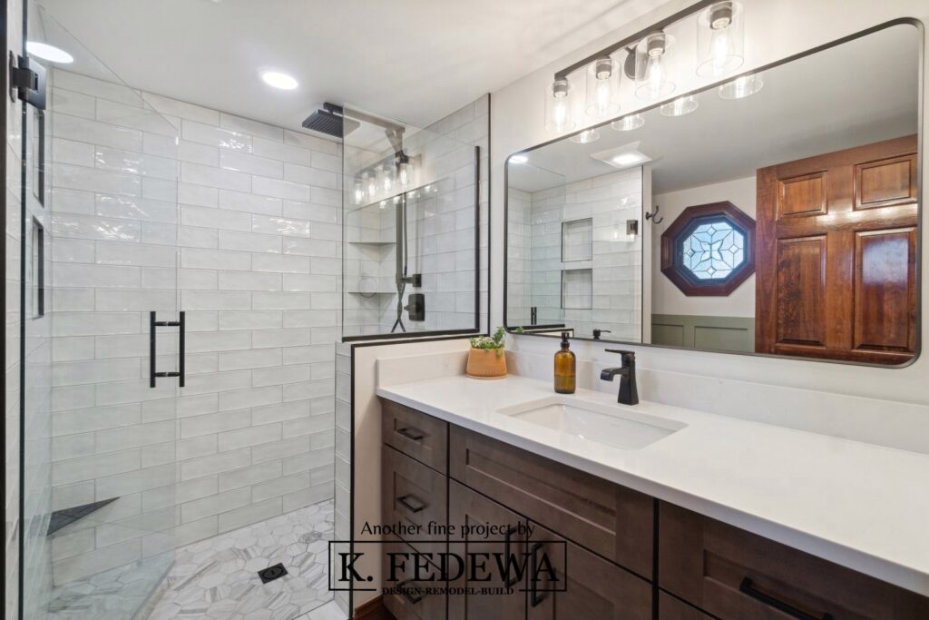 Stunning master bathroom remodel.