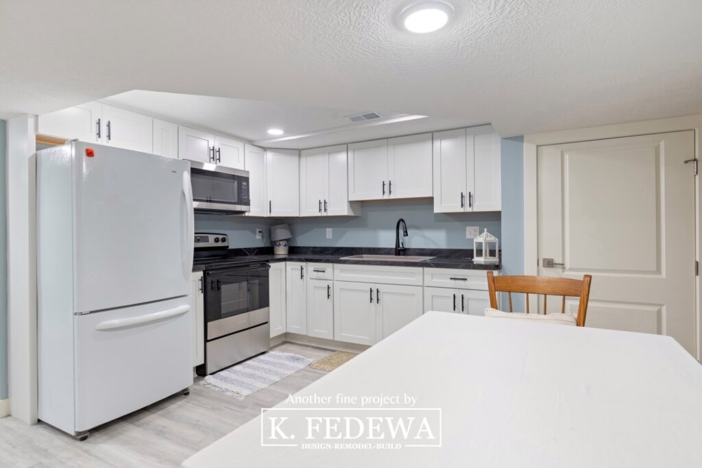 Kitchen in Holt, MI remodeled basement.