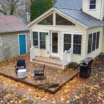 Four Seasons room remodel in East Lansing Michigan by K Fedewa Builders - exterior view from above with drone, different angle