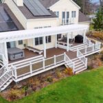 Pergola from K Fedewa Builders in Laingsburg MI - full view from left-angle from drone