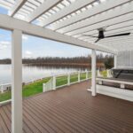 Pergola from K Fedewa Builders in Laingsburg MI - another view of lake as if standing on deck